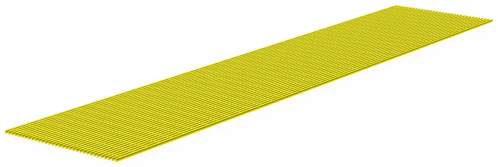 Tablero de rejilla de fibra de vidrio pultruida Metelmex en color amarillo